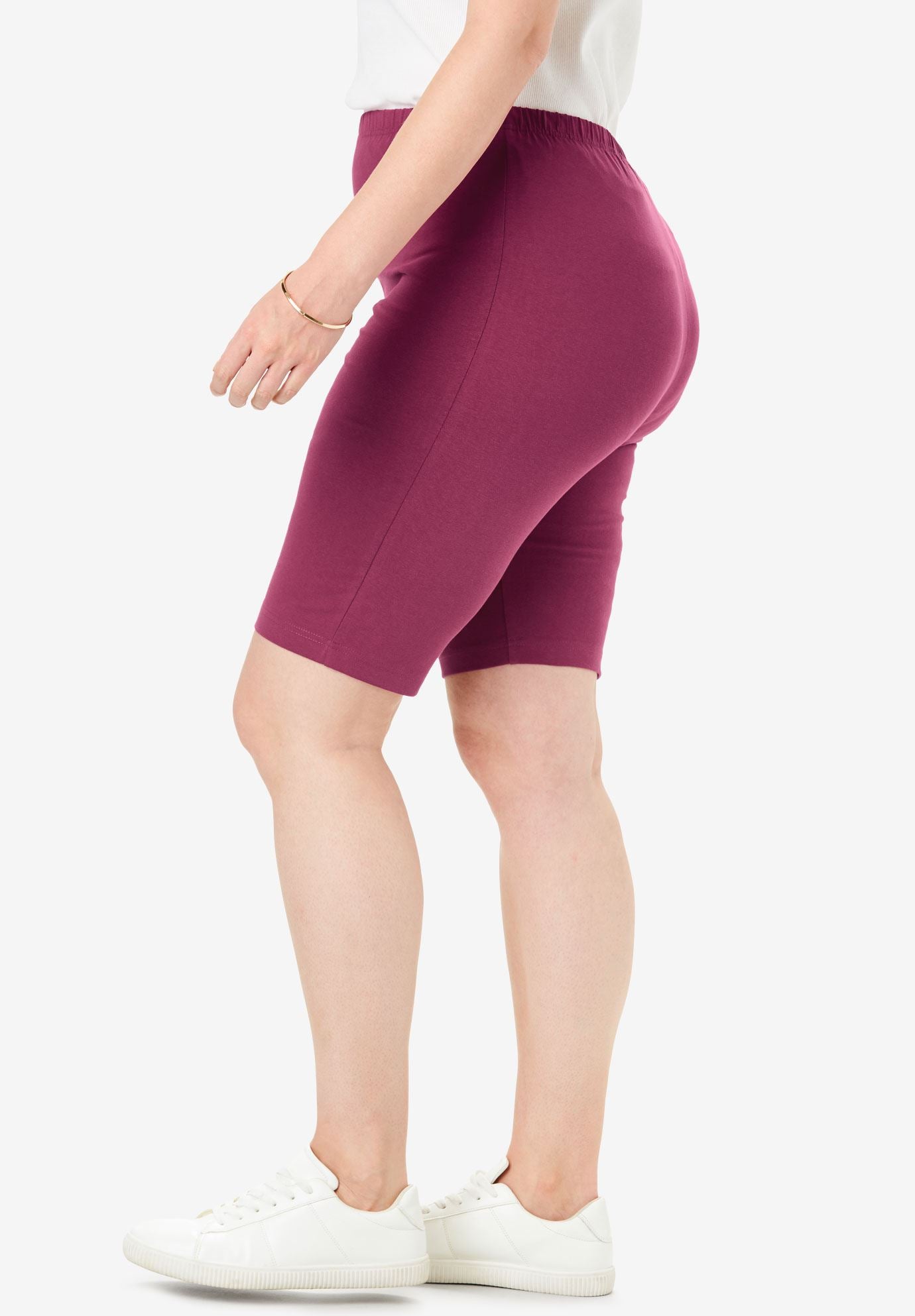 Stretch Cotton Bike Short Plus Size Shorts & Capris Woman Within