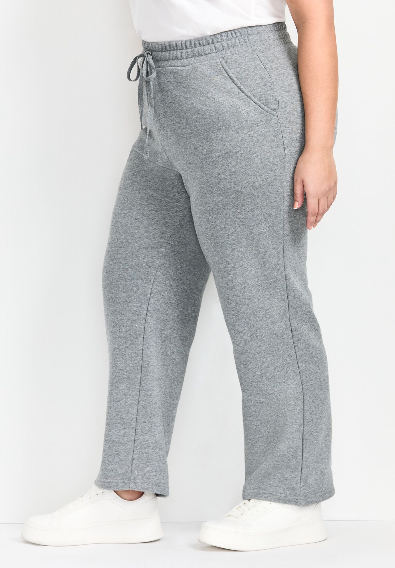 Piper Wide Leg Sweatpant, GREY MARLE, alternate image number 3