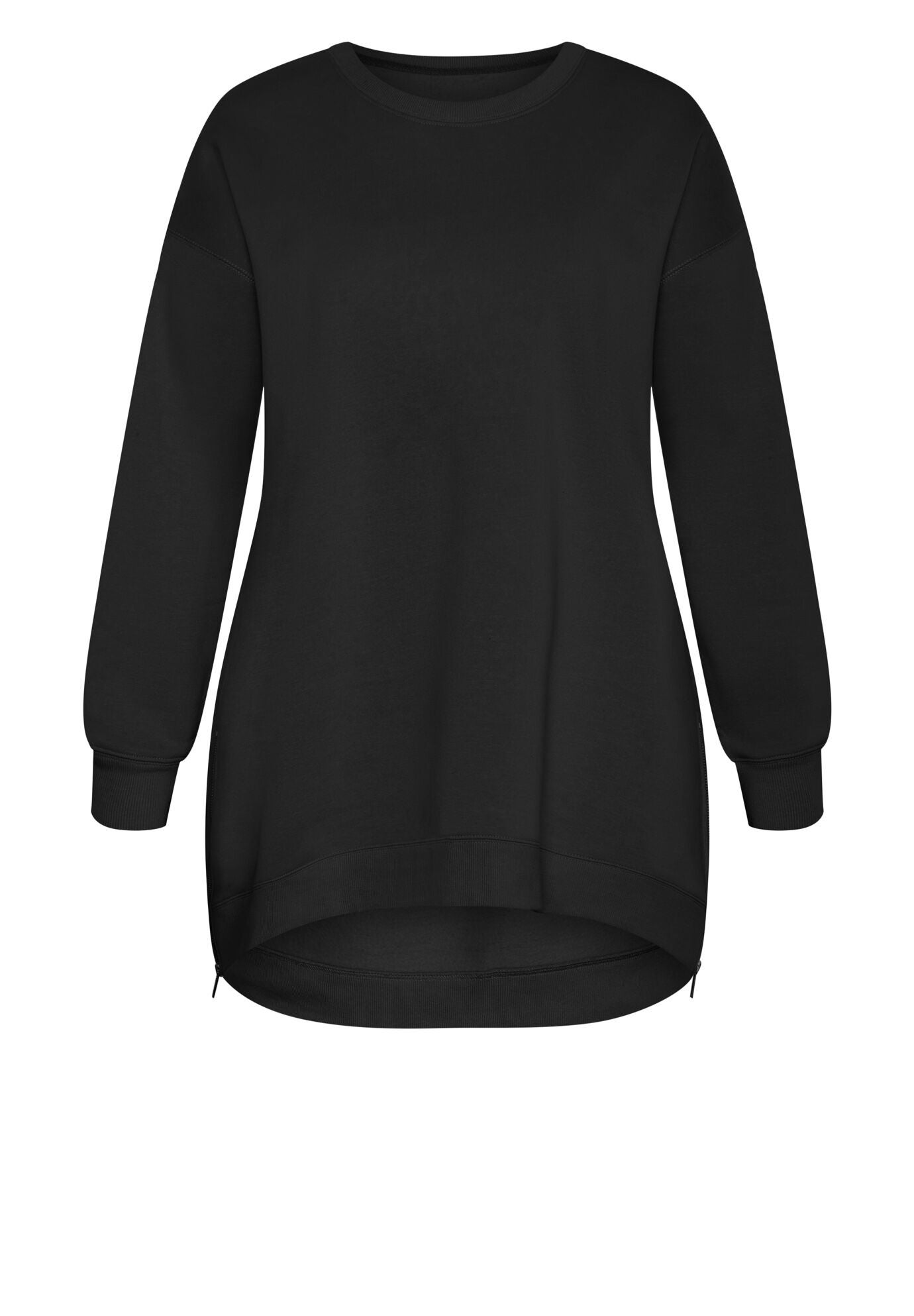 Jade Longline Zip Top, BLACK, alternate image number 2