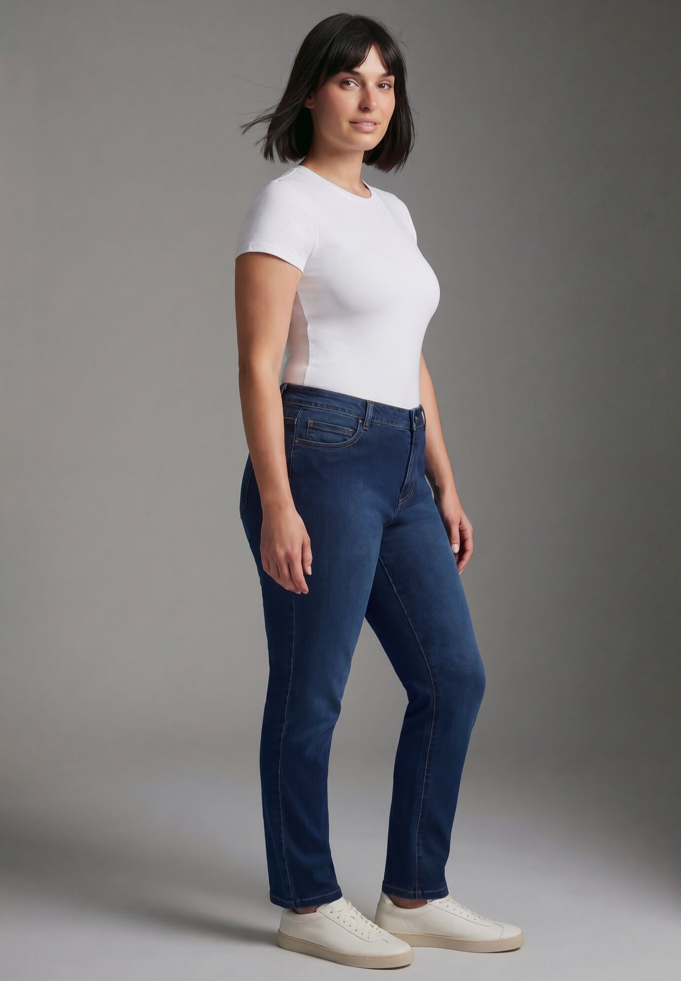 Butter Denim Curvy Straight Leg Jean, MEDIUM WASH, alternate image number 2