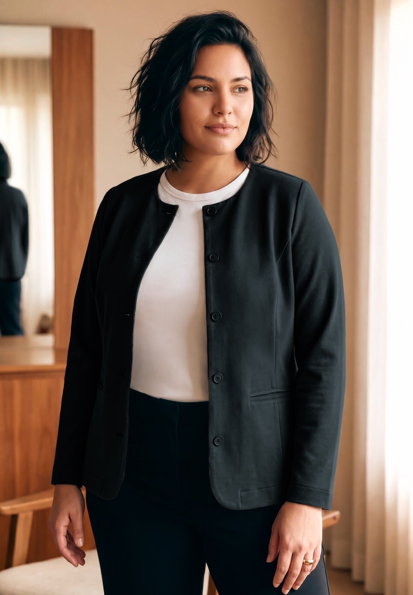 Ponte Button Blazer, BLACK, hi-res image number 0