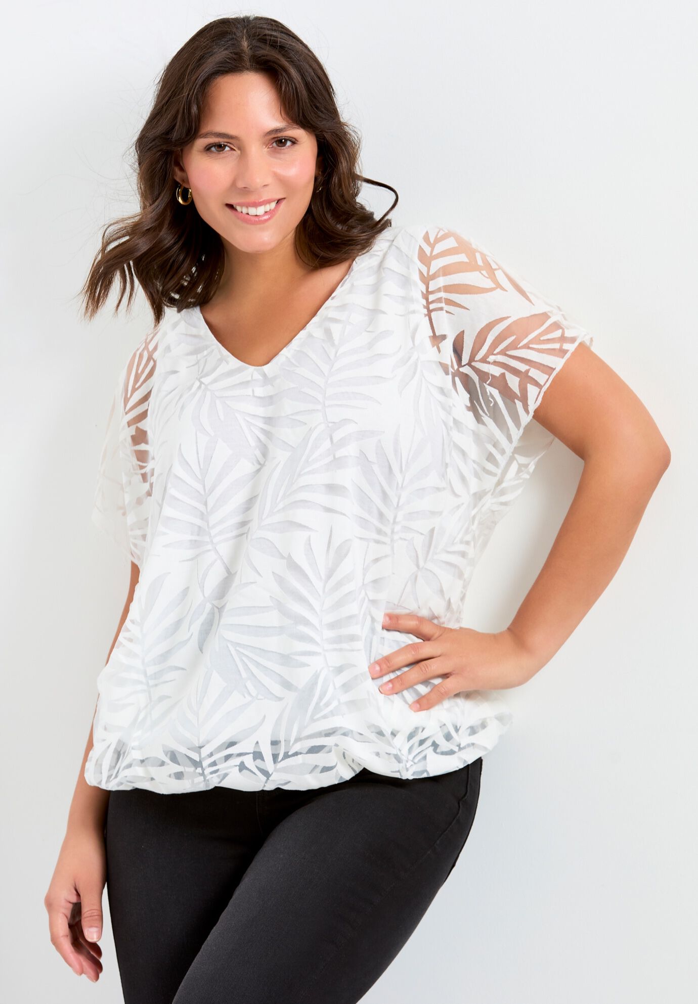 Elora Burnout Top, WHITE, on-hover image number 1