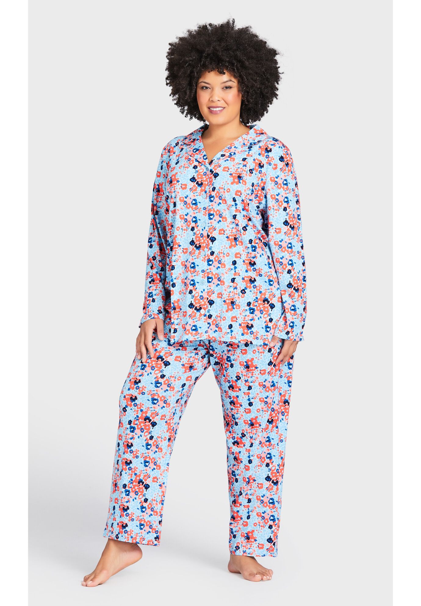 Button Print Sleep Top, FLORAL, alternate image number 3