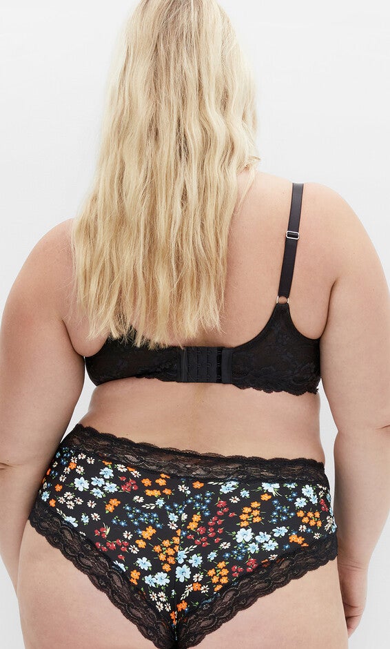 Hailey Contour Print Bra - black, BLACK, alternate image number null