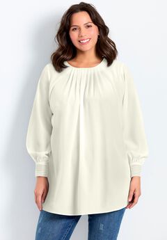 Pleated Peasant Blouse