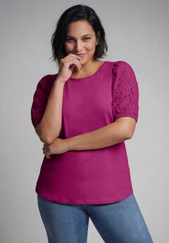 Eyelet Sleeve Tee