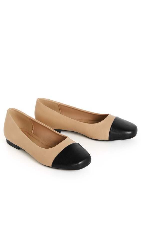 WIDE FIT Ebony Ballet Flat - almond, BEIGE, alternate image number null