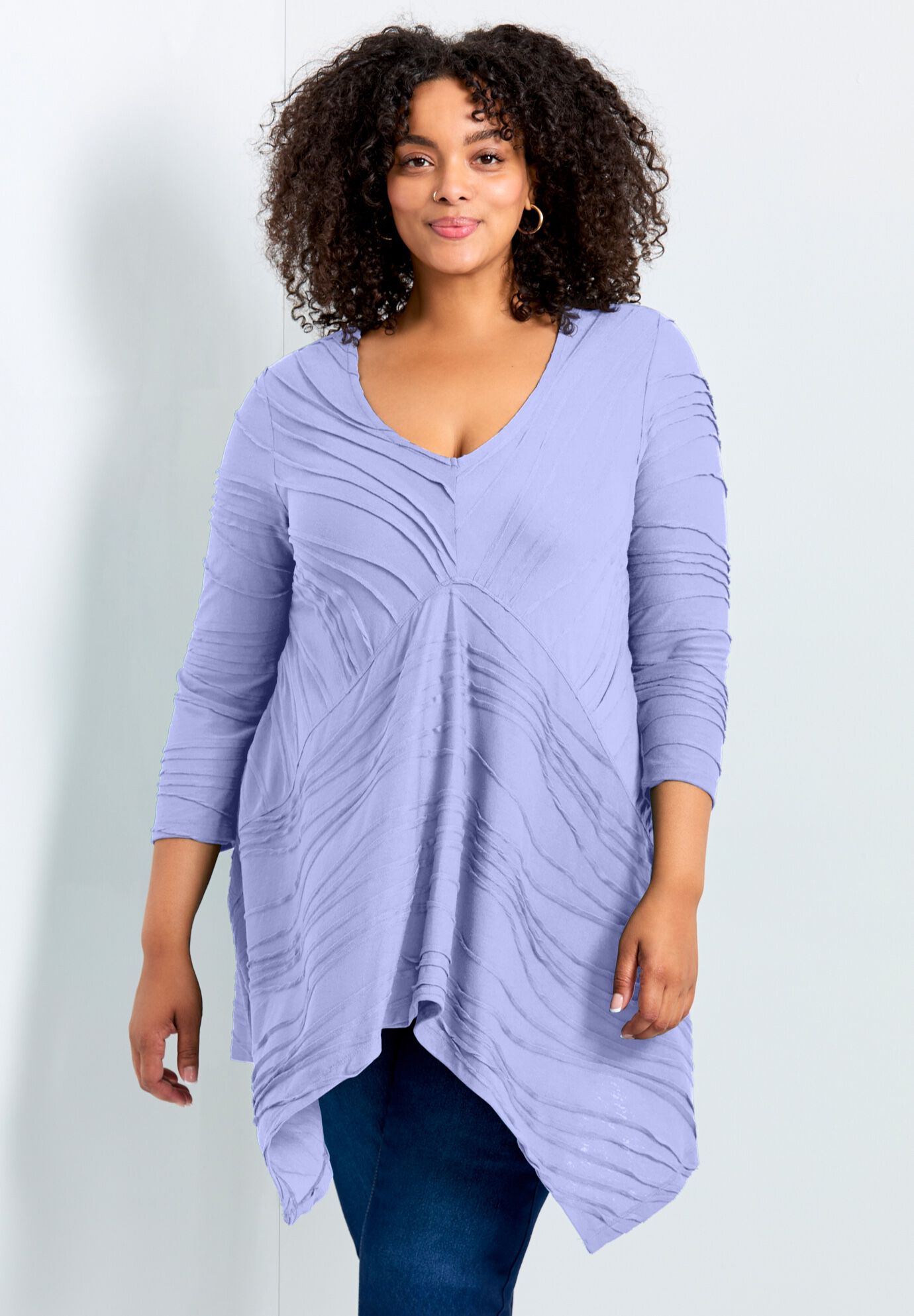 Finley Textured Tunic, WISTERIA, on-hover image number 1