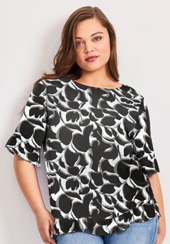 Crew Ruffle Hem Top
