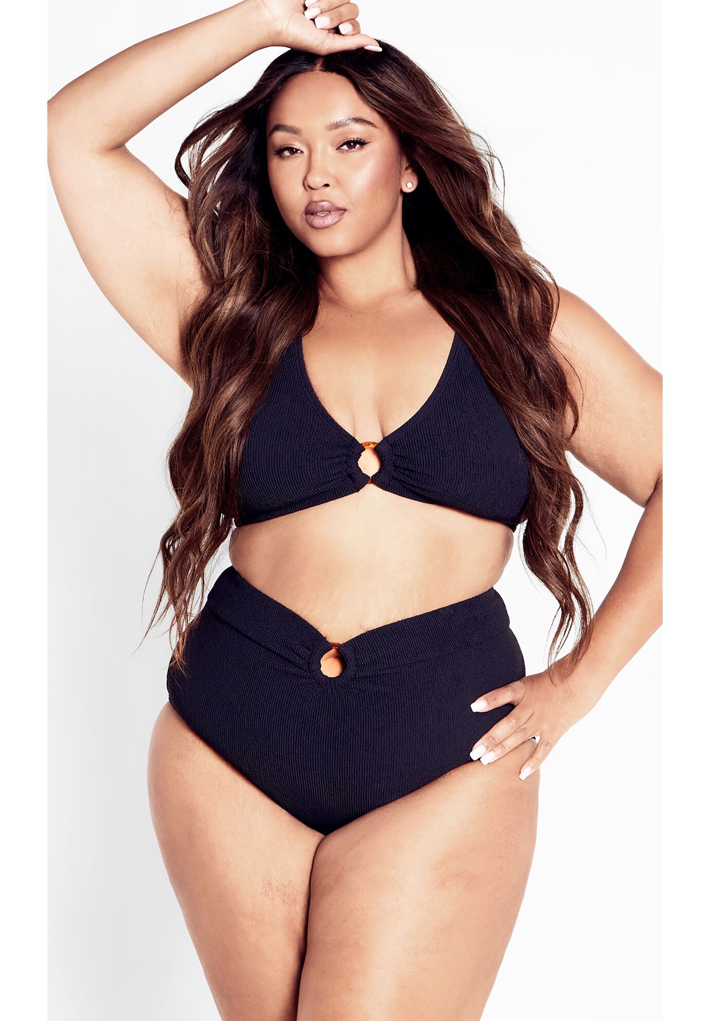 High Neck Crochet Bikini Top Charlatan Black Woman Within