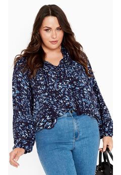 Plus Size Long Sleeve Crochet Tops