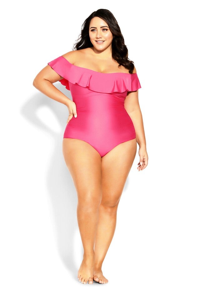 Ingrid Ruffle 1 Piece - fuchsia pink, PINK, alternate image number 2