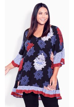 Plus Size Ruffle Neck Blouses