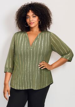 Split-Neck Foil Top