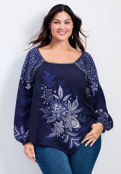 Nichola Scarf Print Top