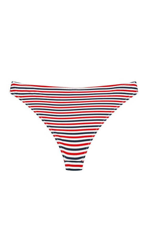 Daisy Print Bikini Pant - red stripe, RED, alternate image number 6