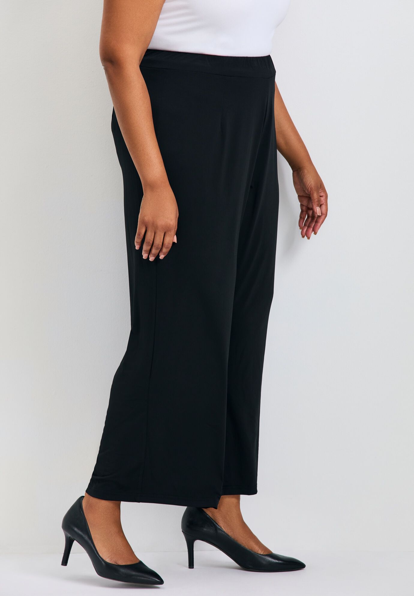 Audrey Wide Leg Pant, BLACK, alternate image number 4