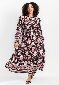 hot pink color block dress Solaya Cut Out Color Block Maxi Dress in Hot Pink/Orange