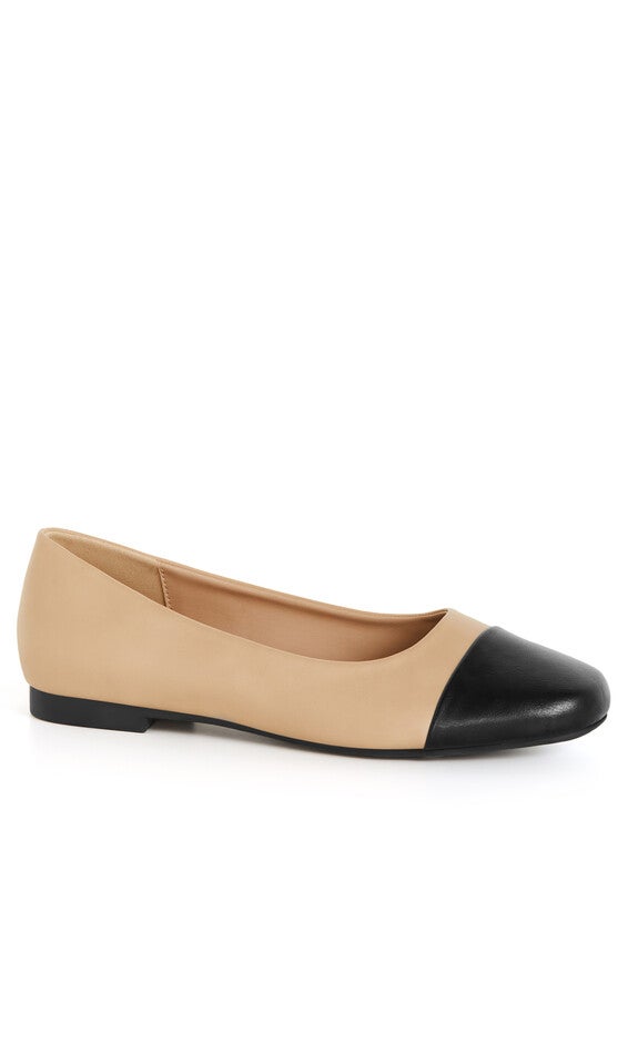 WIDE FIT Ebony Ballet Flat - almond, BEIGE, alternate image number null