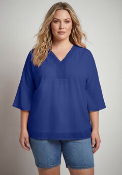 Crochet Trim Caftan Top