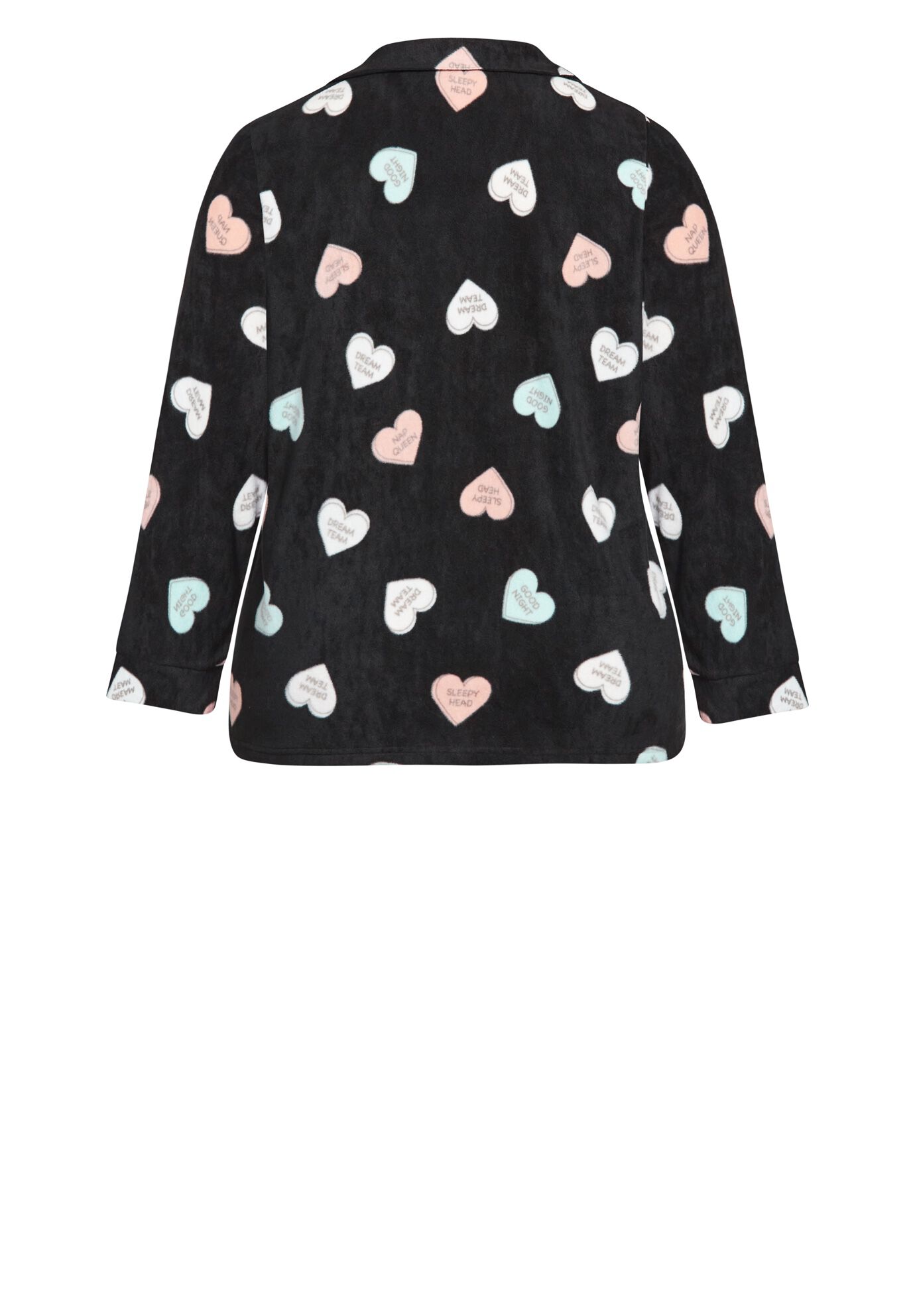 Button Up Fleece Top, HEART PRINT, alternate image number 5