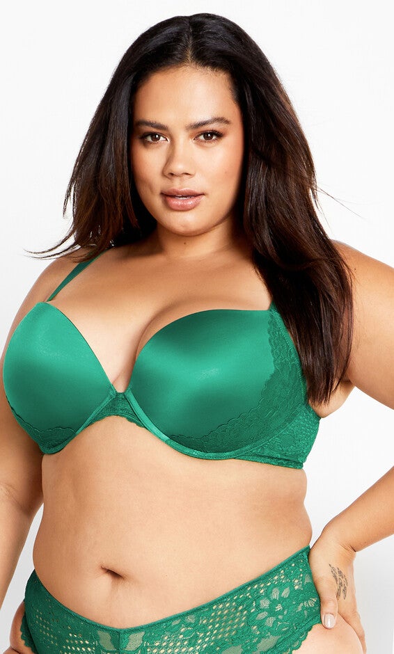 Allure Push Up Bra - kelly green, GREEN, alternate image number 1