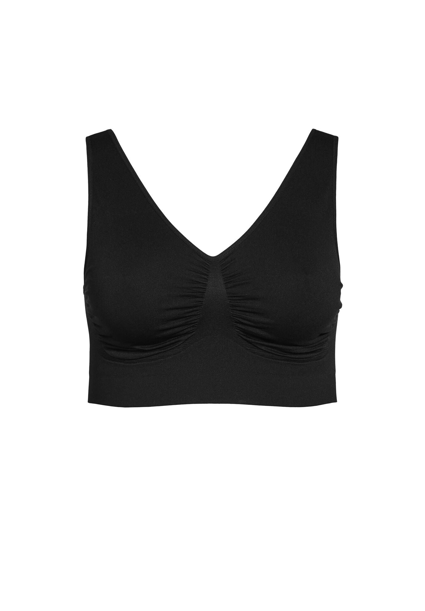 Seamless Wire Free Bra, BLACK, alternate image number 2