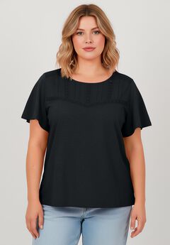 Slub Lace Yoke Tee