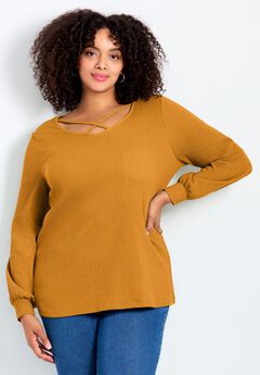 Knit Crepe Criss-Cross Top