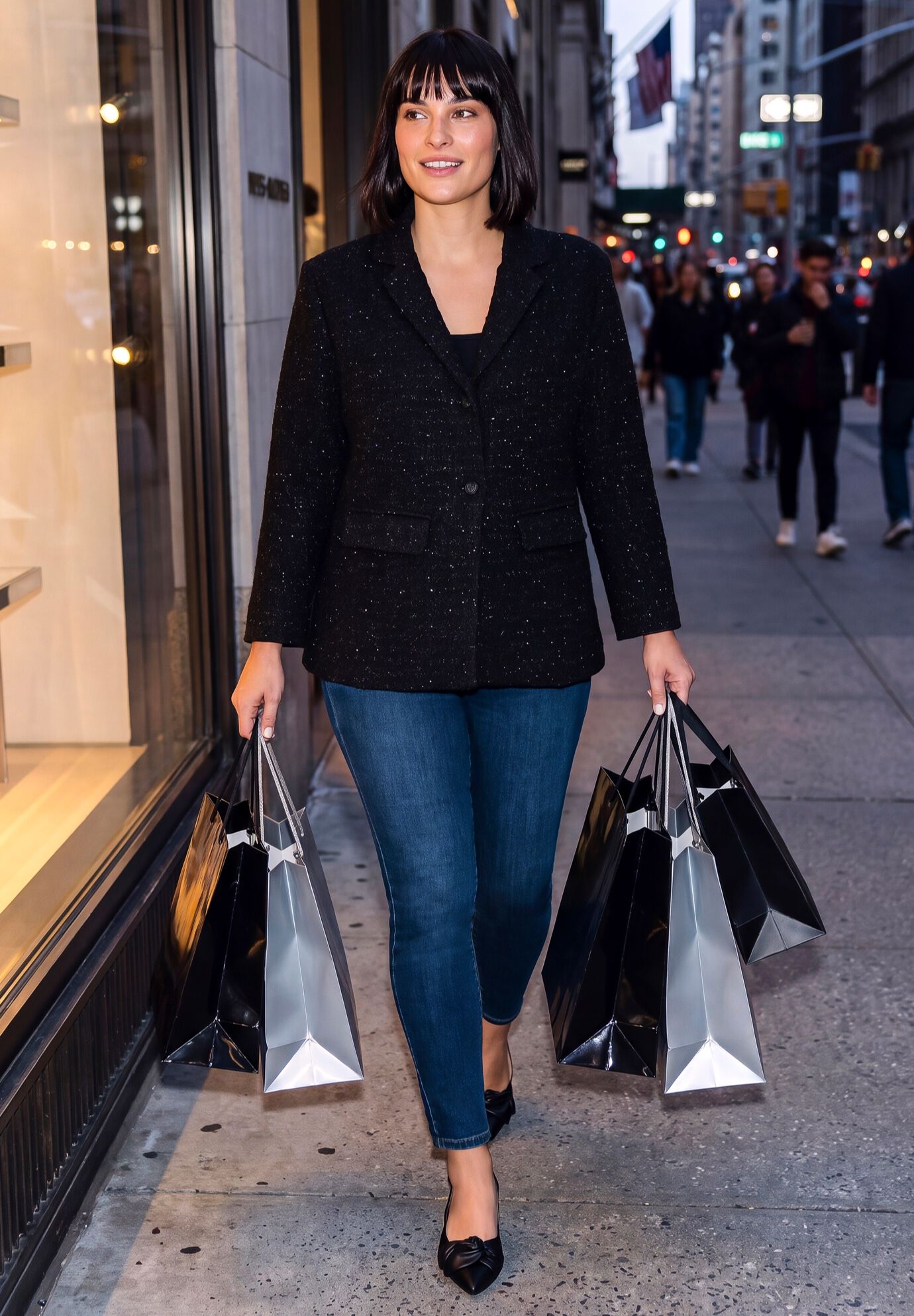 Tegan Tweed Blazer, BLACK, alternate image number 3