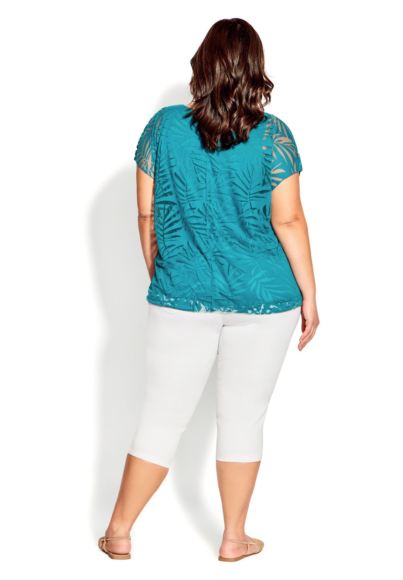 Elora Burnout Top, TEAL, alternate image number 3