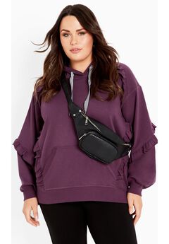 Frill Eggplant Hoodie