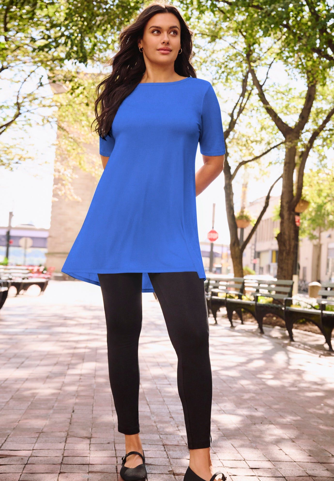 Boatneck Swing Tunic, DARK SAPPHIRE, hi-res image number 0