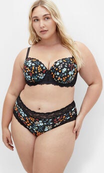 Hailey Contour Print Bra - black