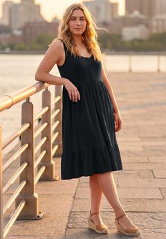 Button Detail Tank Dress
