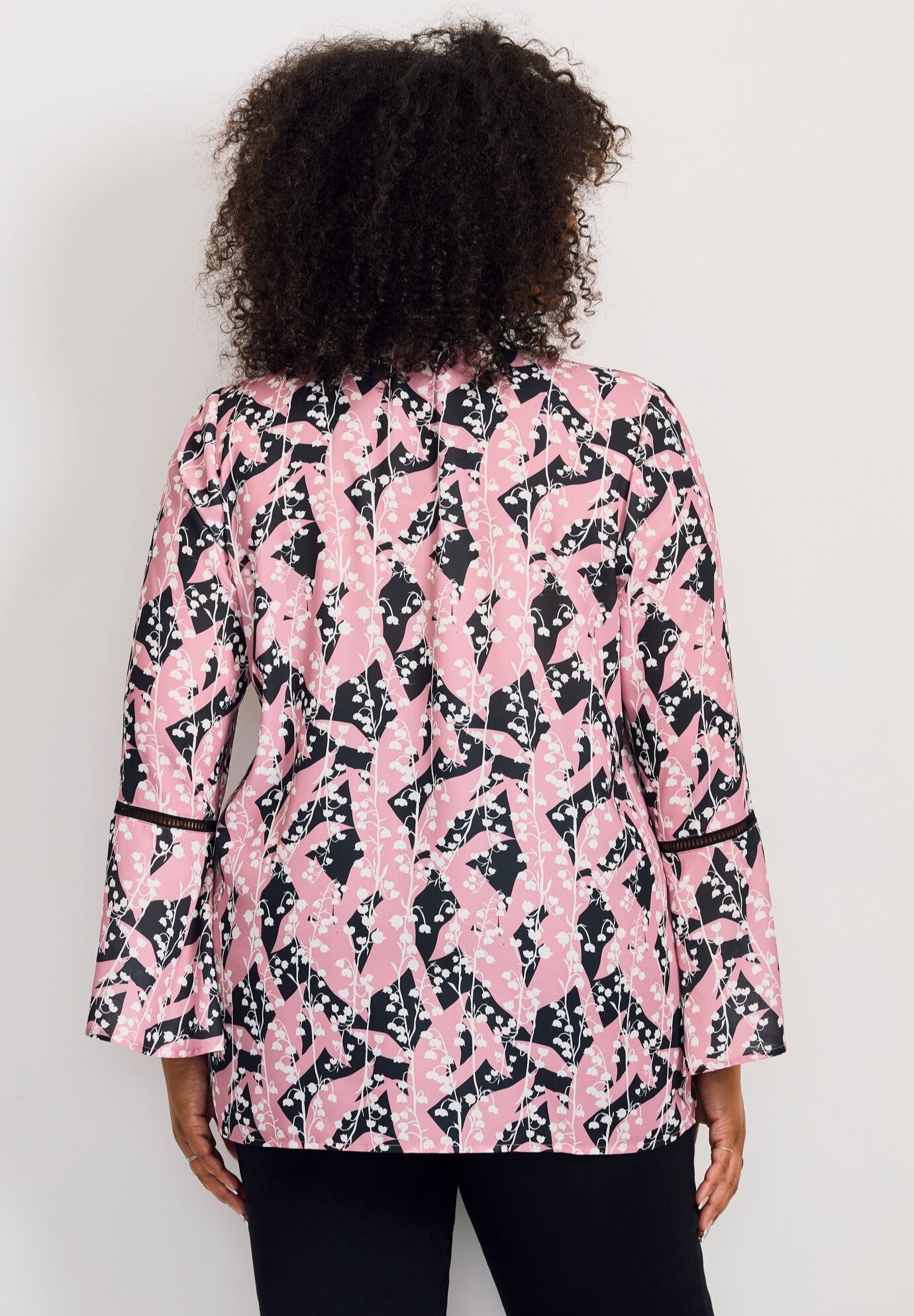 Button Front Poet Blouse, MAUVE SHADOW LILY, alternate image number 2