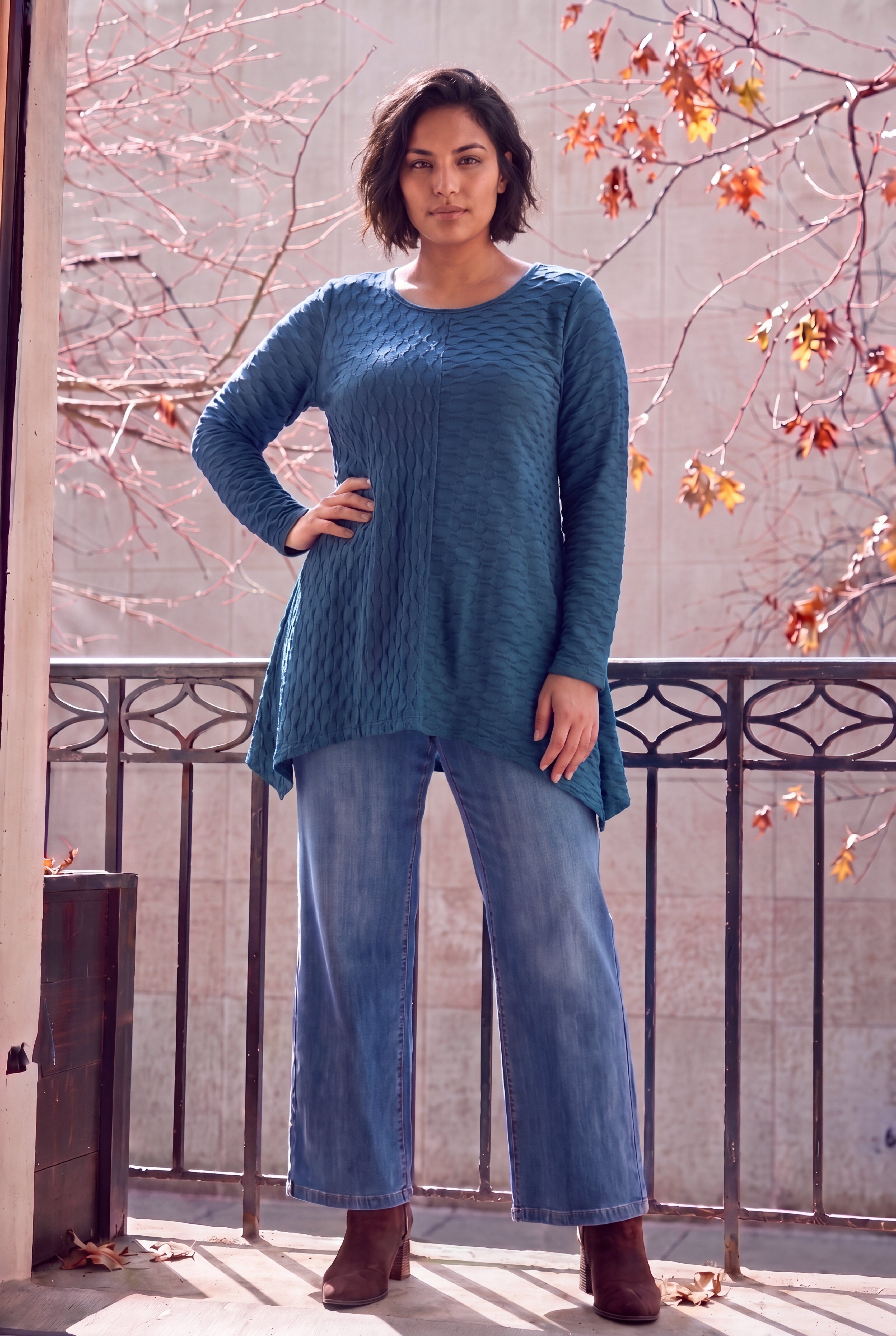 Tiarne Textured Tunic, TEAL, hi-res image number 0