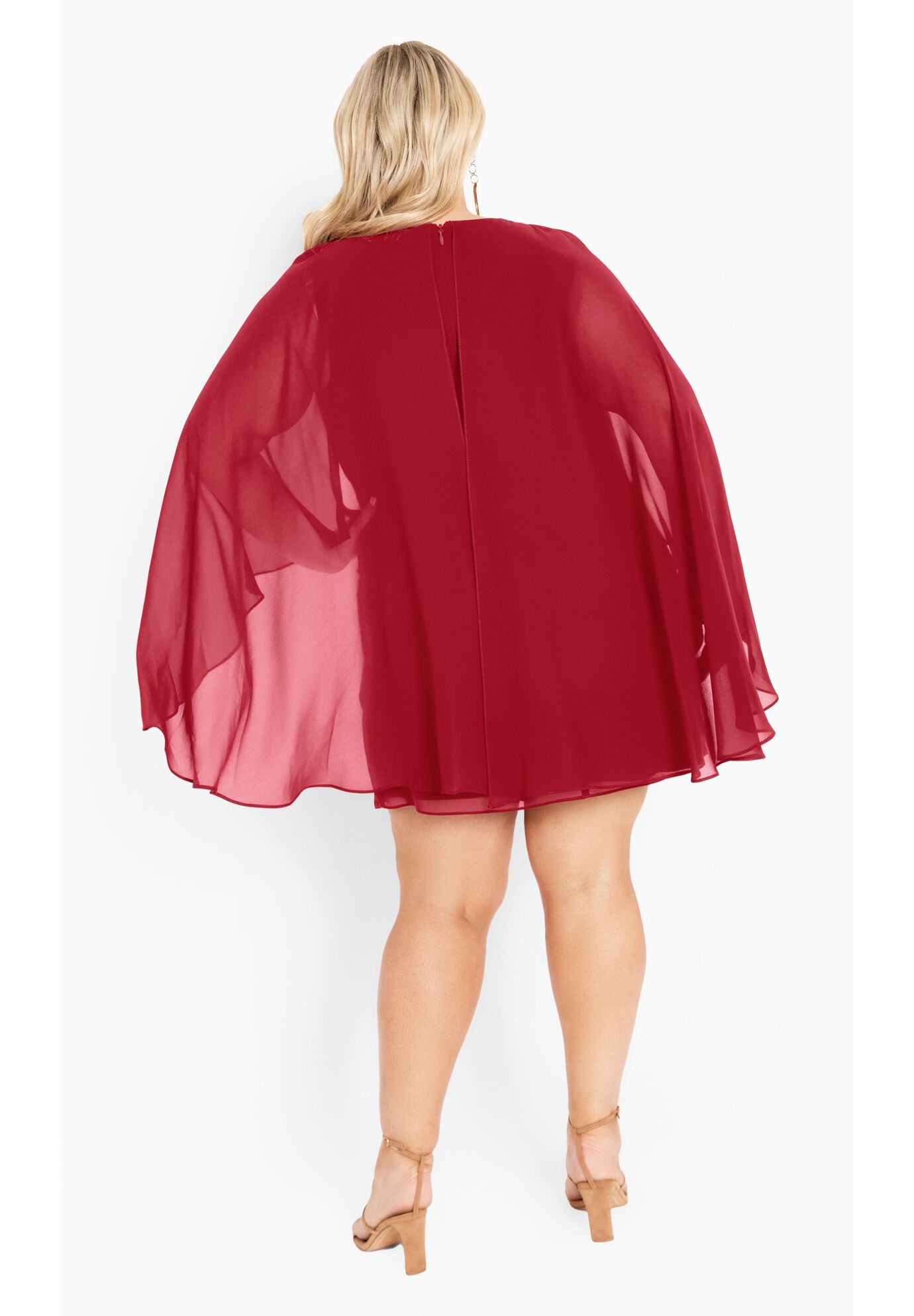 Nina Cape Dress, RUBY, alternate image number 4
