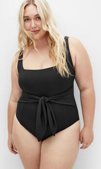Sardinia Tie Front 1 Piece - black