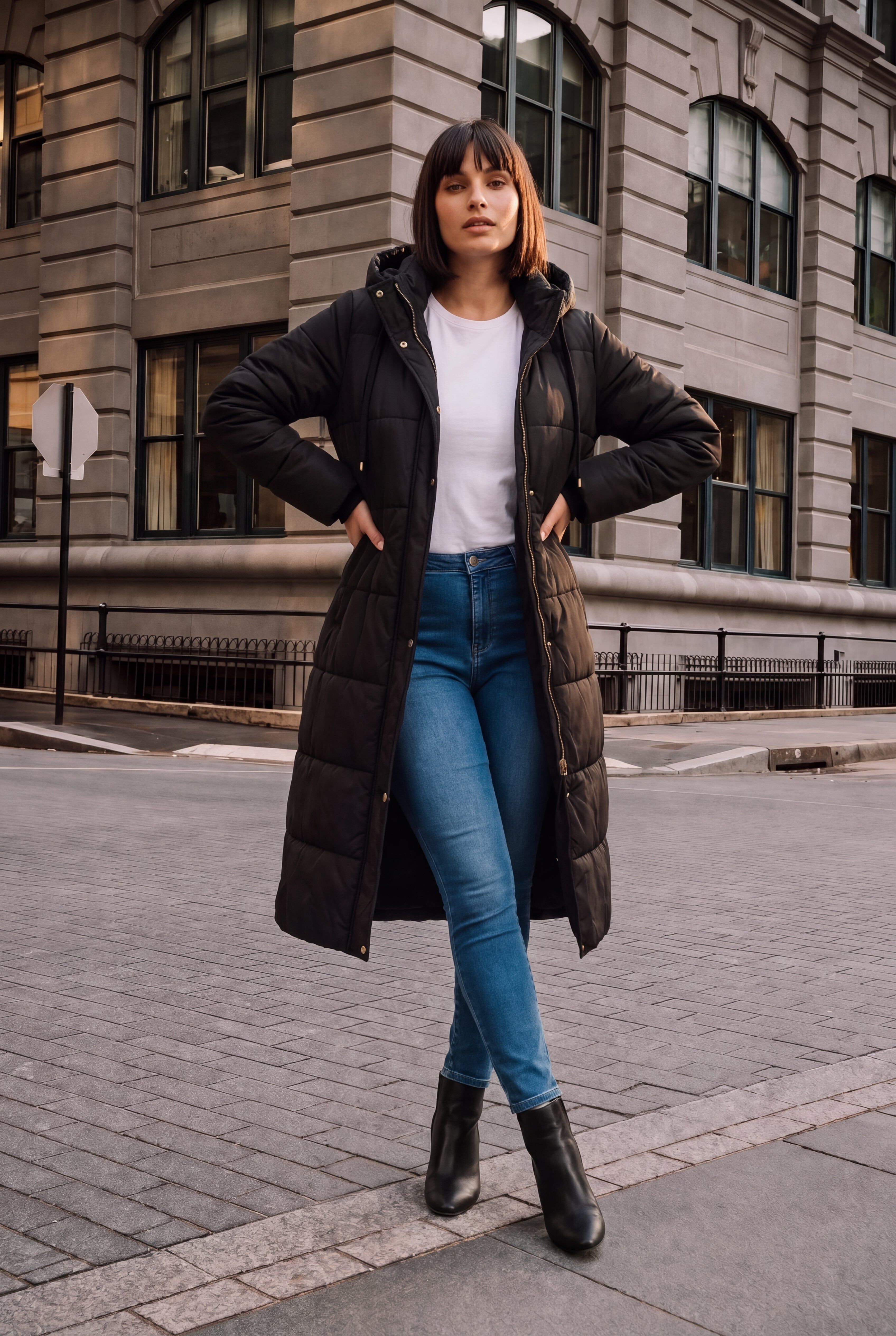  Long Puffer Coat, BLACK, hi-res image number 0