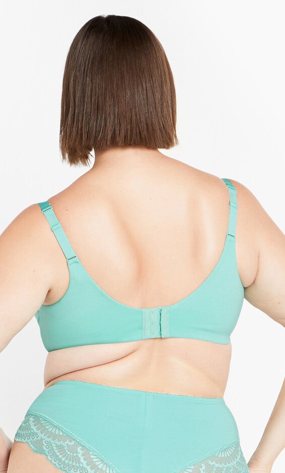 Smooth & Chic Cotton T-Shirt Bra - biscay green, GREEN, alternate image number null
