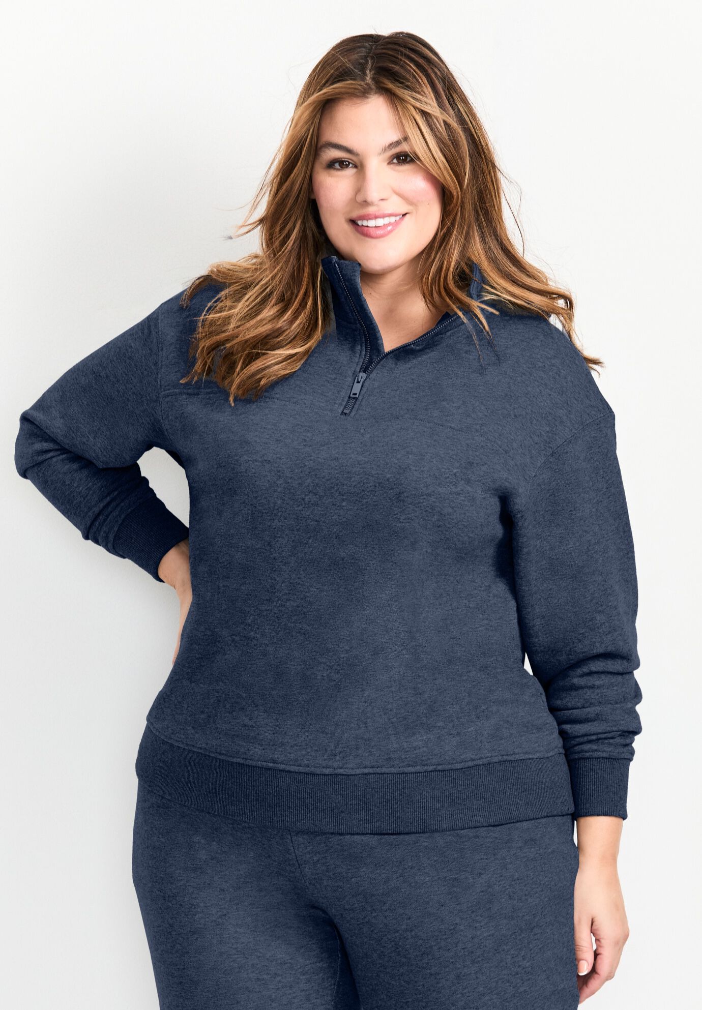 Piper Wide Leg Sweatpant, NAVY, alternate image number 3