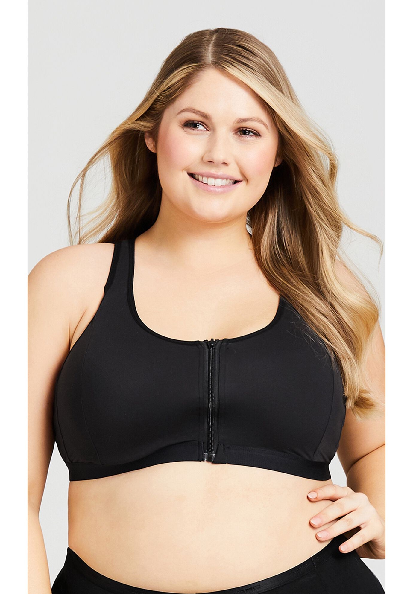 Woman within sports bras top