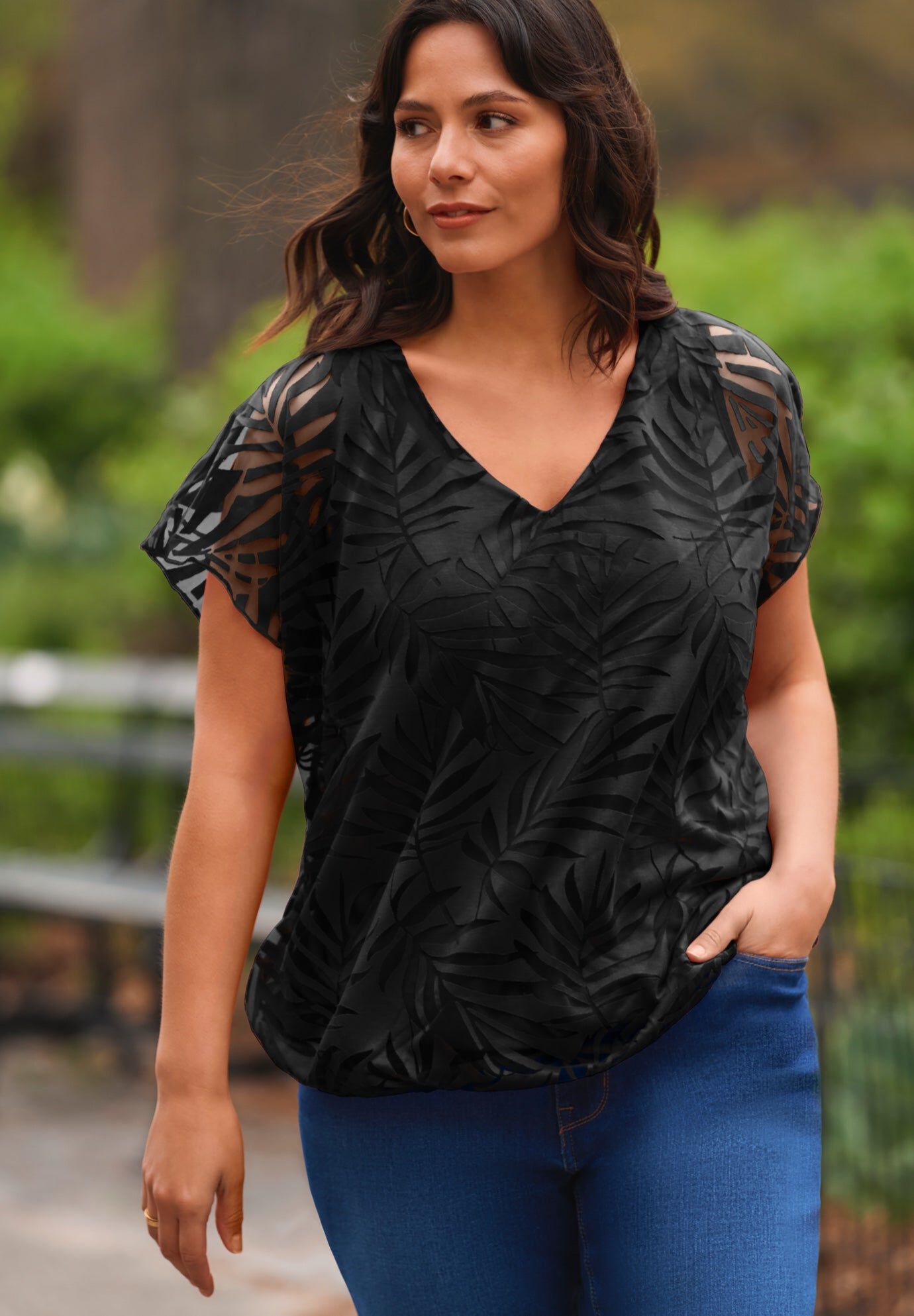 Elora Burnout Top, BLACK, hi-res image number 0