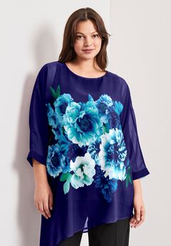 Printed Asymmetric Blouse