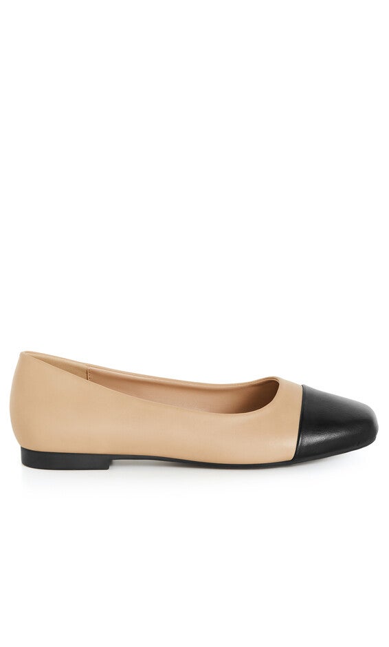 WIDE FIT Ebony Ballet Flat - almond, BEIGE, hi-res image number null