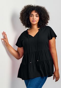 Lani Flutter Sleeve Tiered Top