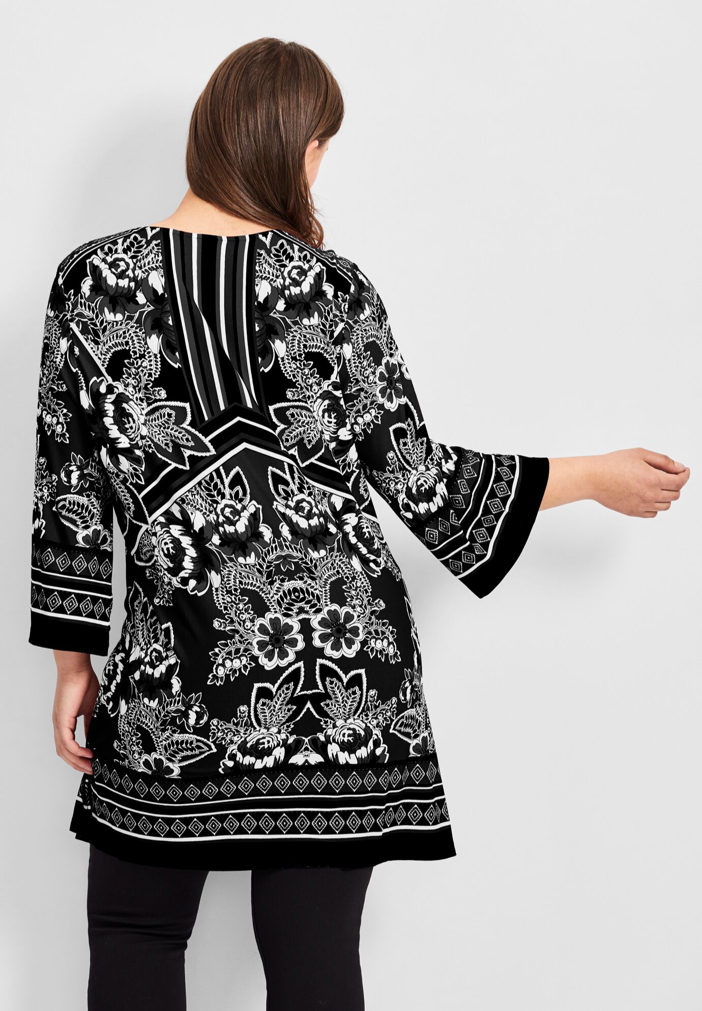 Scarf Print Tunic, BLACK SCARF PRINT, alternate image number 2