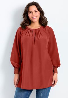 Pleated Peasant Blouse