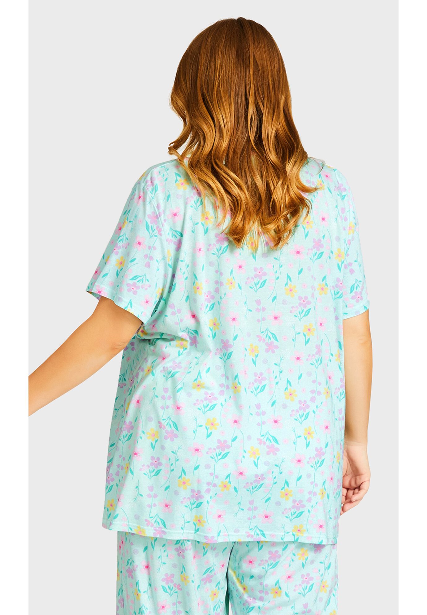 Button Up Sleep Top, FLORAL, alternate image number 4